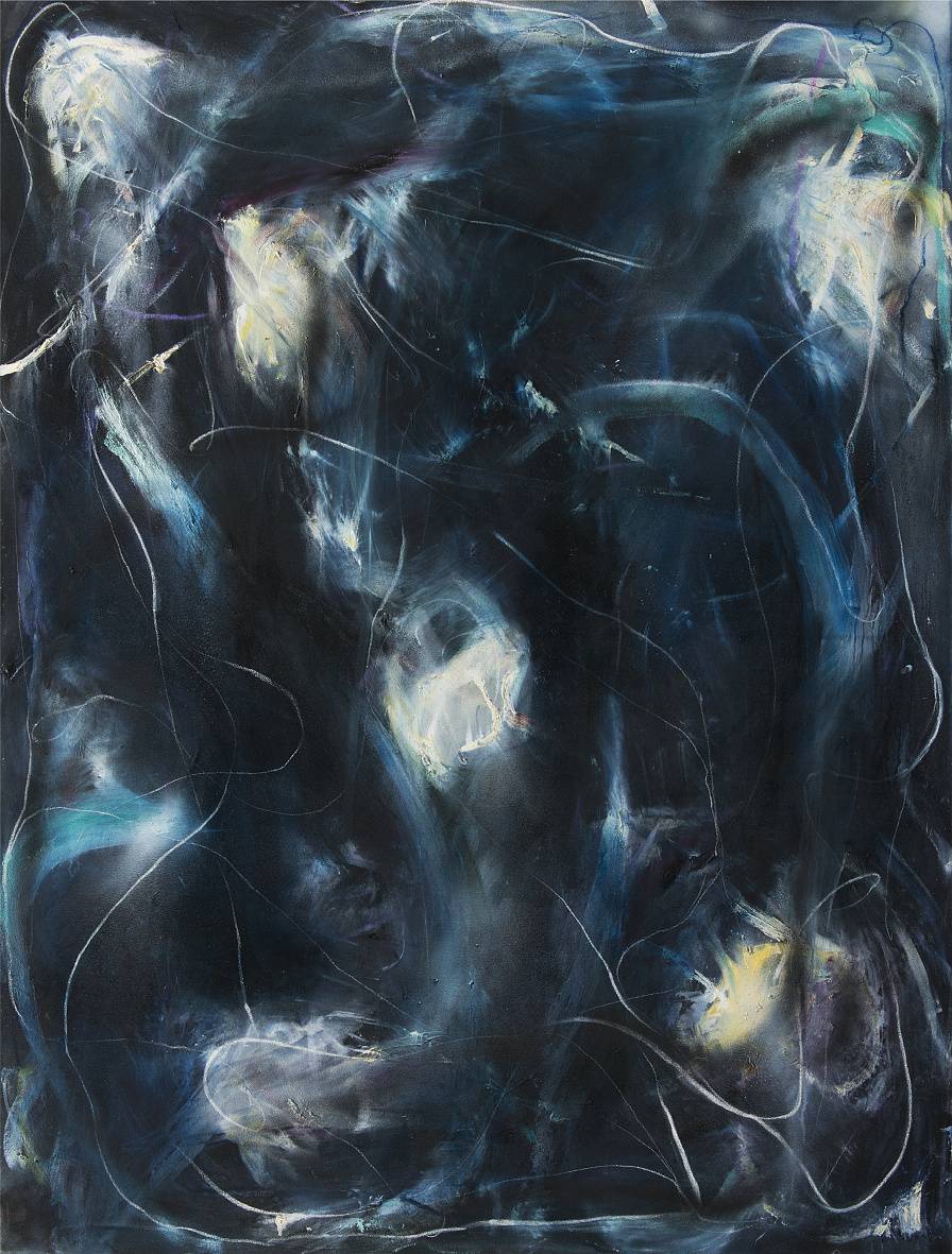 Hvězdná noc, 2016, kombinovaná technika na plátně, 185 x 140 cm
