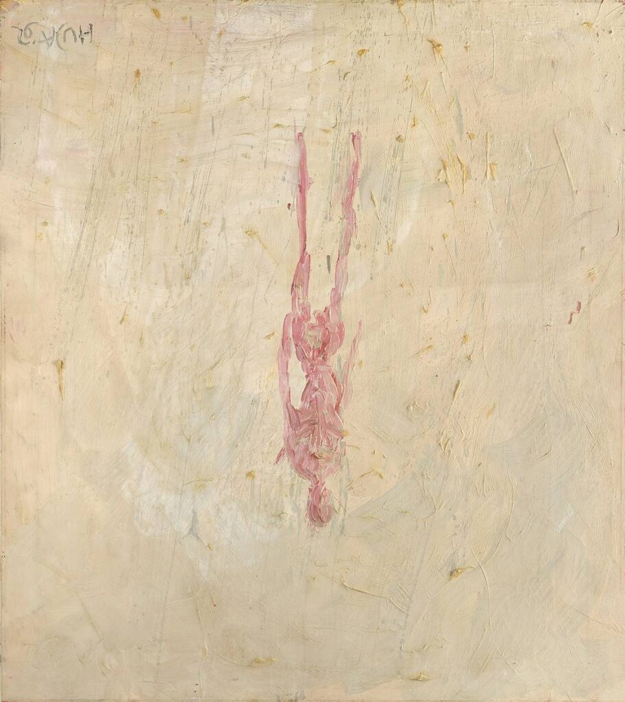 Pád, 1992, olej na plátně, 85 x 75 cm