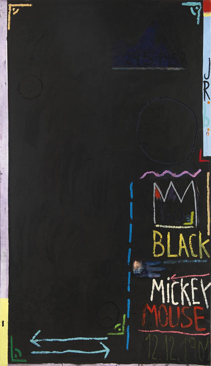 Black Mickey Mouse, 2017, olej, plátno 235 x 135 cm