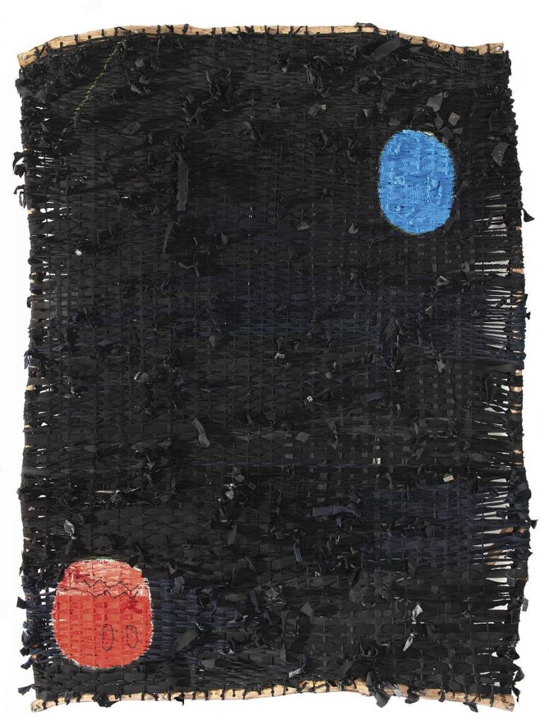 Black : Blue : Red, 200 x 160 cm, 2020, akryl na tkaném podkladu