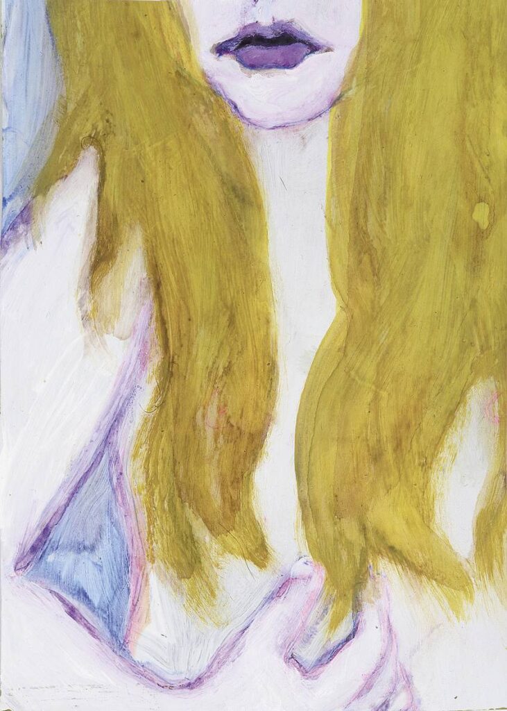 Děvče, 2010, akryl na papíře, 21,4 x 15,1 cm
