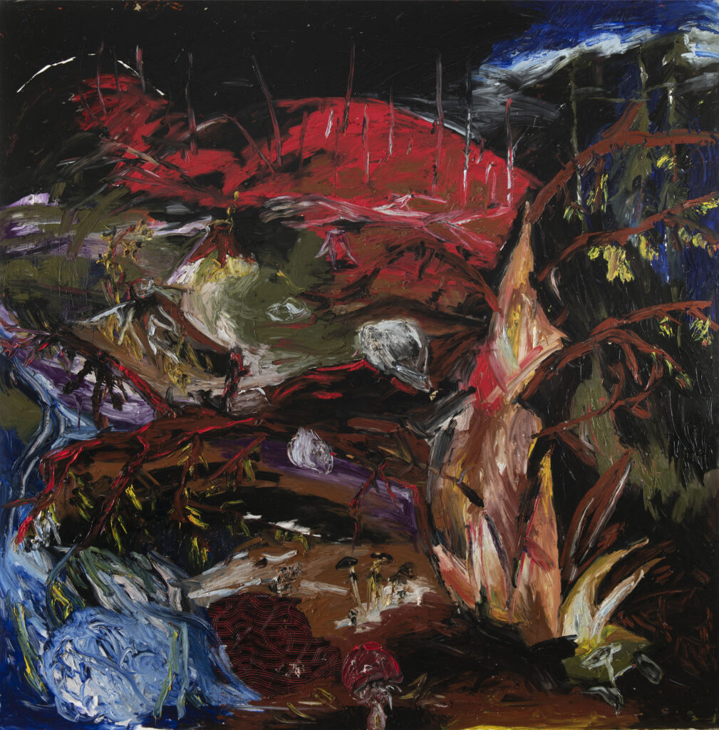 Les v Miroslavi, 2021, olej na plátně, 200 x 200 cm