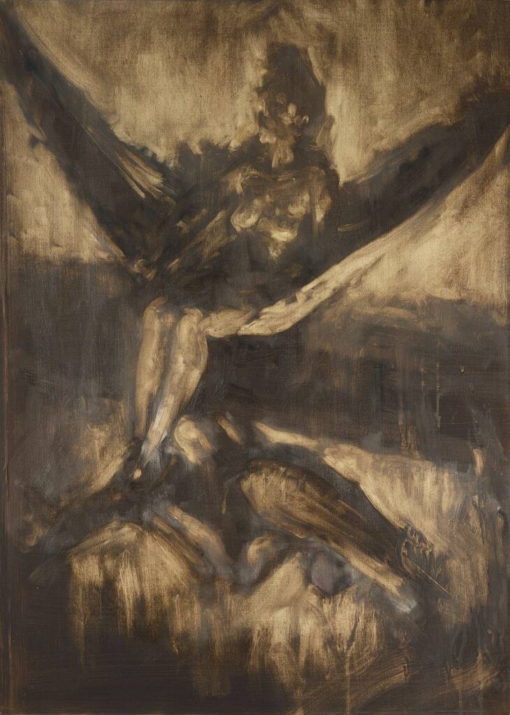 Figurální studie, 2015, olej na papíře, 98 x 68 cm