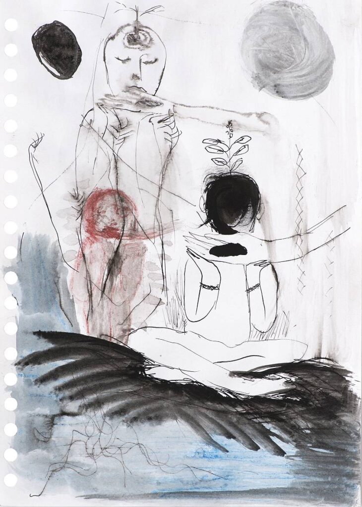 Soubor 11-ti akvarelů, 2015, akvarel, tuš, papír, 18 x 25,5 cm