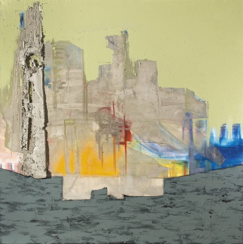 Jejich byznys, 2012, beton, syntetické barvy na plátně, 175 x 175 cm