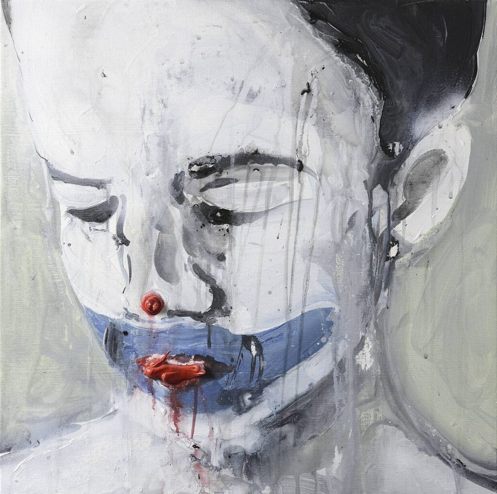 Clown, 2014, olej na plátně, 50 x 50 cm