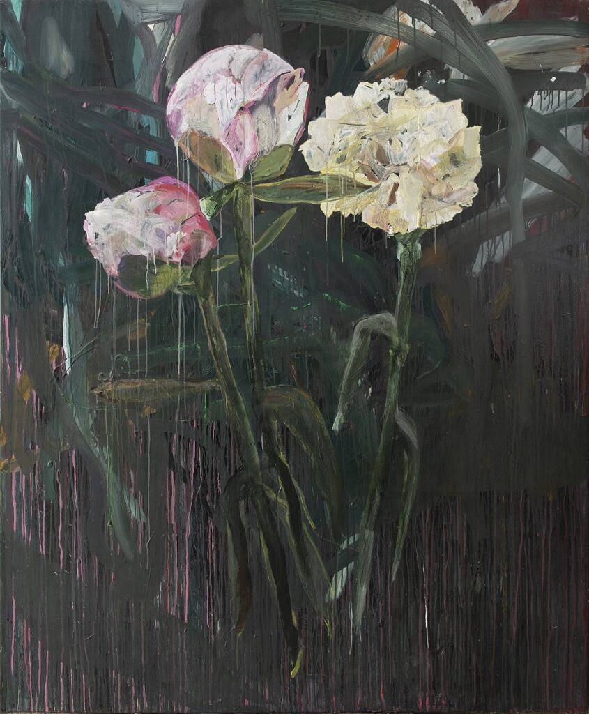 Květiny, 2018, olej na plátně, 200 x 160 cm